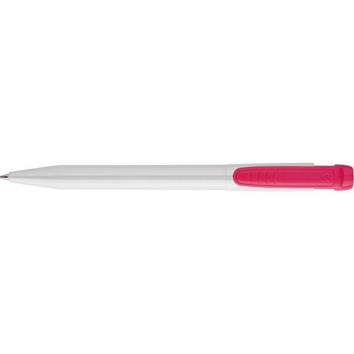 GI2254-46Stilolinea ABS Pier Kugelschreiber mit farbigem Clip_ fuchsia