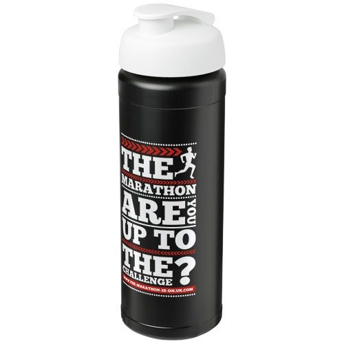 PF210074-13Baseline® Plus grip 750 ml Sportflasche mit Klappdeckel_ schwarz_weiss