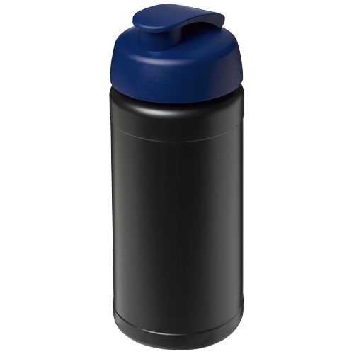 PF210068-14Baseline® Plus 500 ml Sportflasche mit Klappdeckel_ schwarz_blau