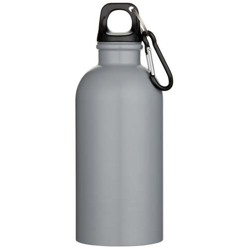 PF100871-3Oregon 400 ml matte RCS-zertifizierte einwandige Trinkflasche aus recyceltem Edelstahl mit Karabiner