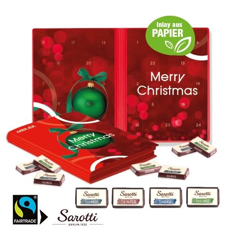 CD55434Adventskalender Weihnachtsbuch mit Sarotti Fairtrade®