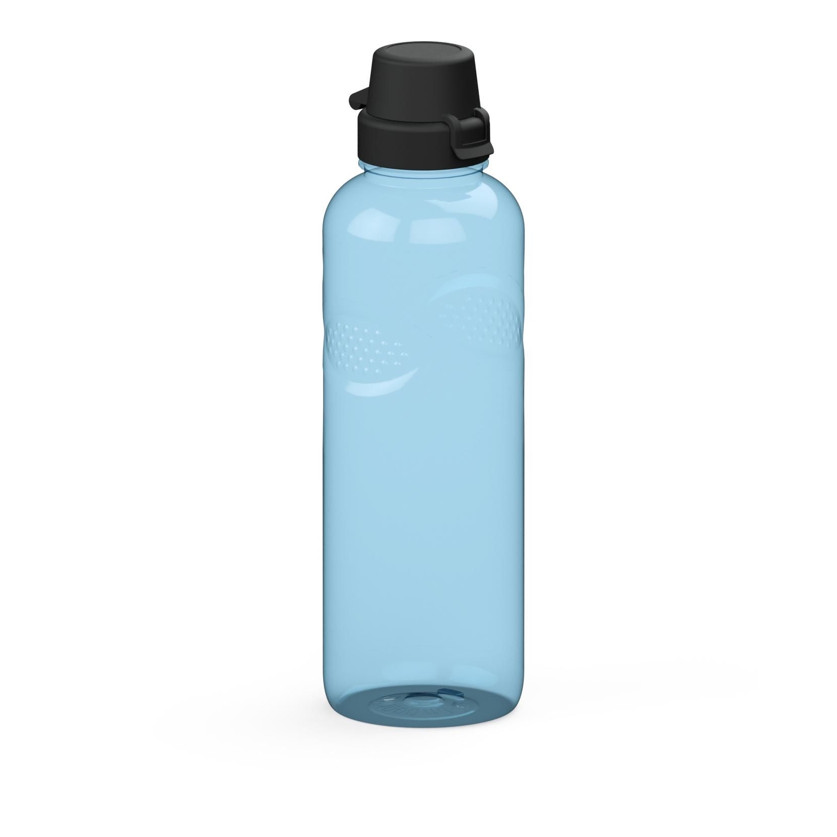 EL01566-4Trinkflasche Carve _School_ 1_0 l_ transparent-blau_ schwarz