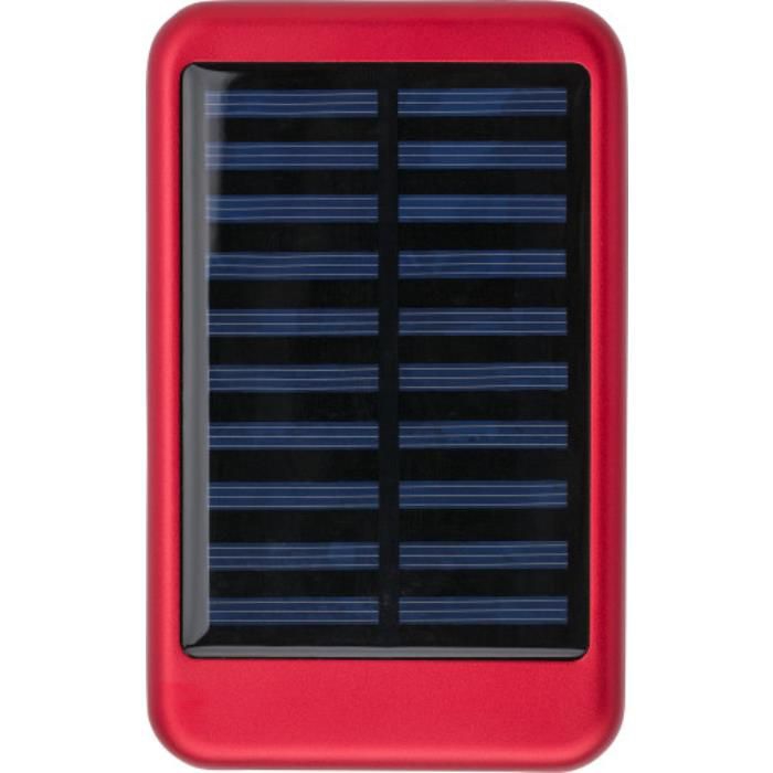 Aluminium Solar Powerbank Drew, Rot