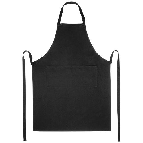 PF113334-5Andrea 240 g_m² Schuerze mit verstellbarem Nackenband_ schwarz
