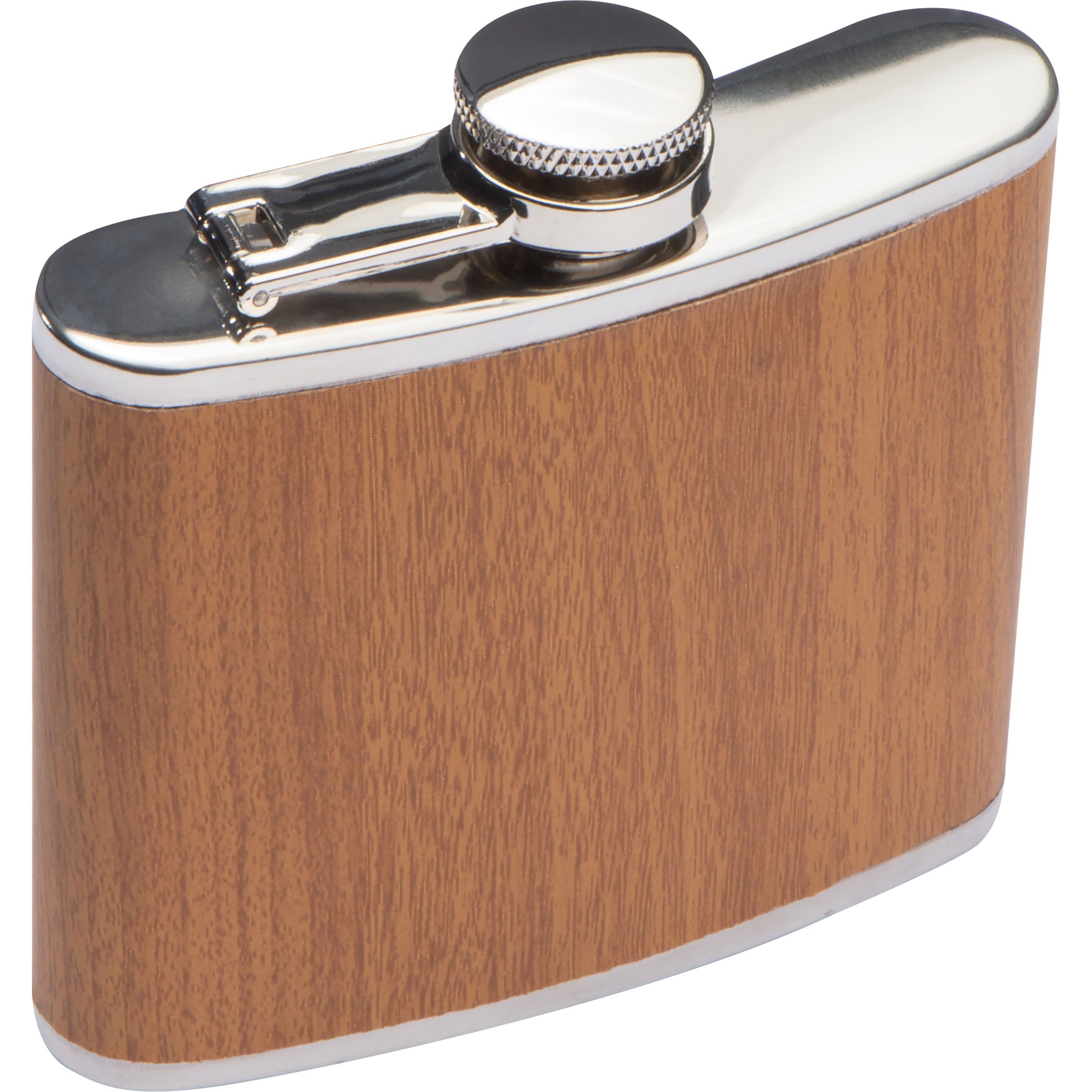 MA62439-01Flachmann aus Edelstahl im Holzdesign Fuellvermoegen 170ml_ braun