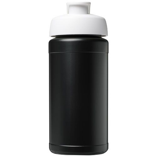 PF210461-10Baseline 500 ml recycelte Sportflasche mit Klappdeckel _ schwarz_weiss
