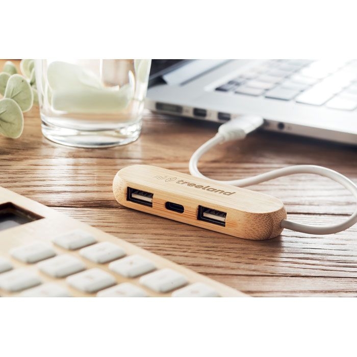MO6848-40Vina C 3 Port 2.0 USB Hub_ Holz