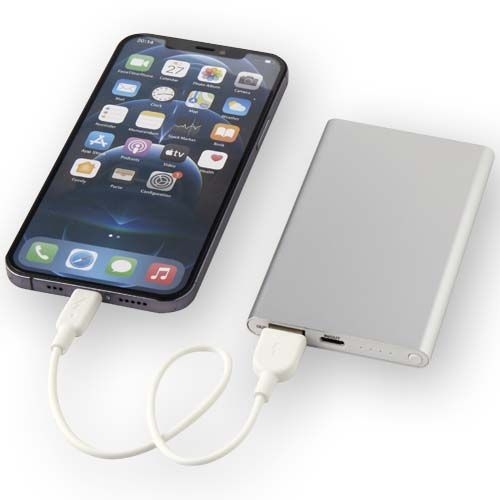 PF124380-3Pep 4000 mAh Type-C Powerbank aus recyceltem Aluminium _ silber