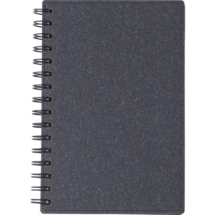 GI1015153-01Hardcover-Notizbuch aus recyceltem Karton Caleb_ schwarz