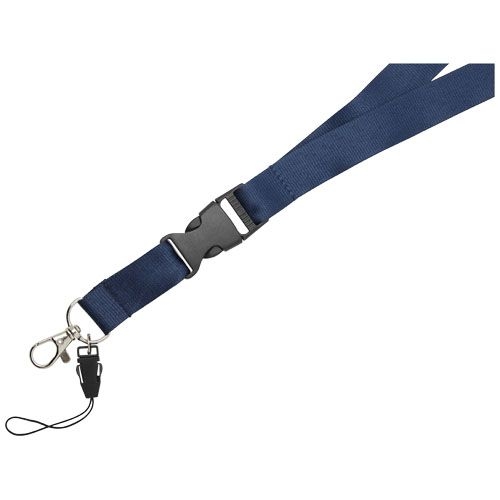 Sagan Lanyard mit abnehmbarer Schnalle und Handyband, navy