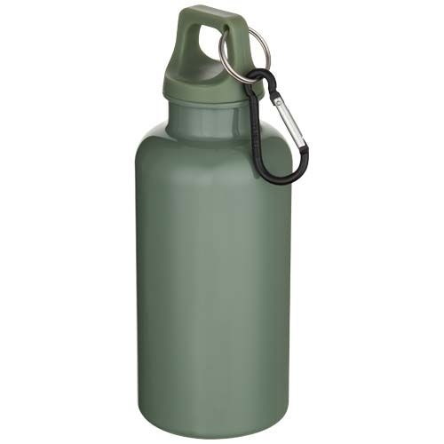 PF100863-8Oregon 400 ml einfarbige RS-zertifizierte Trinkflasche aus recyceltem Kunststoff mit Karabinerhaken