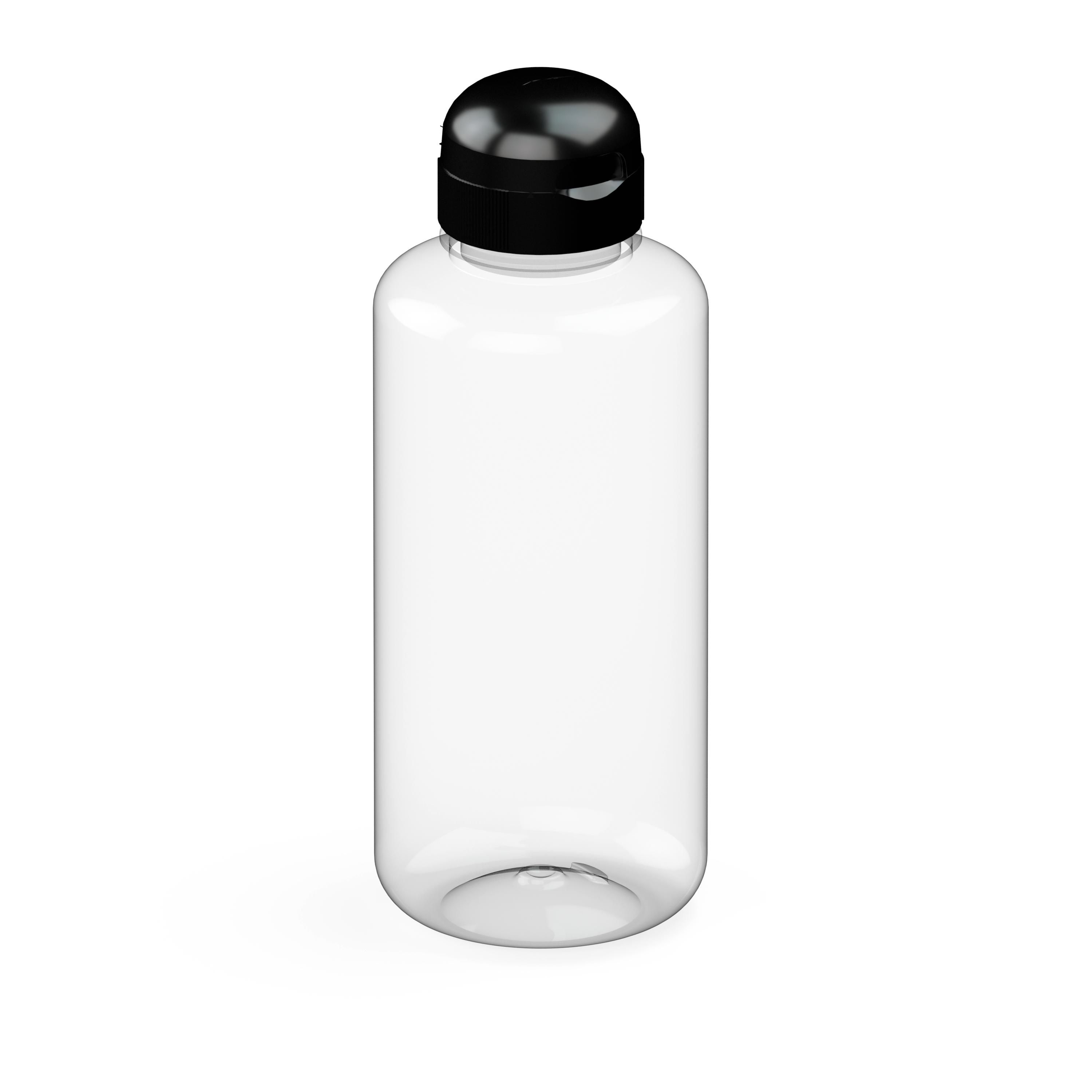 EL02235-2Trinkflasche _Sports_ 1 l_ RENEW_ transparent_ schwarz