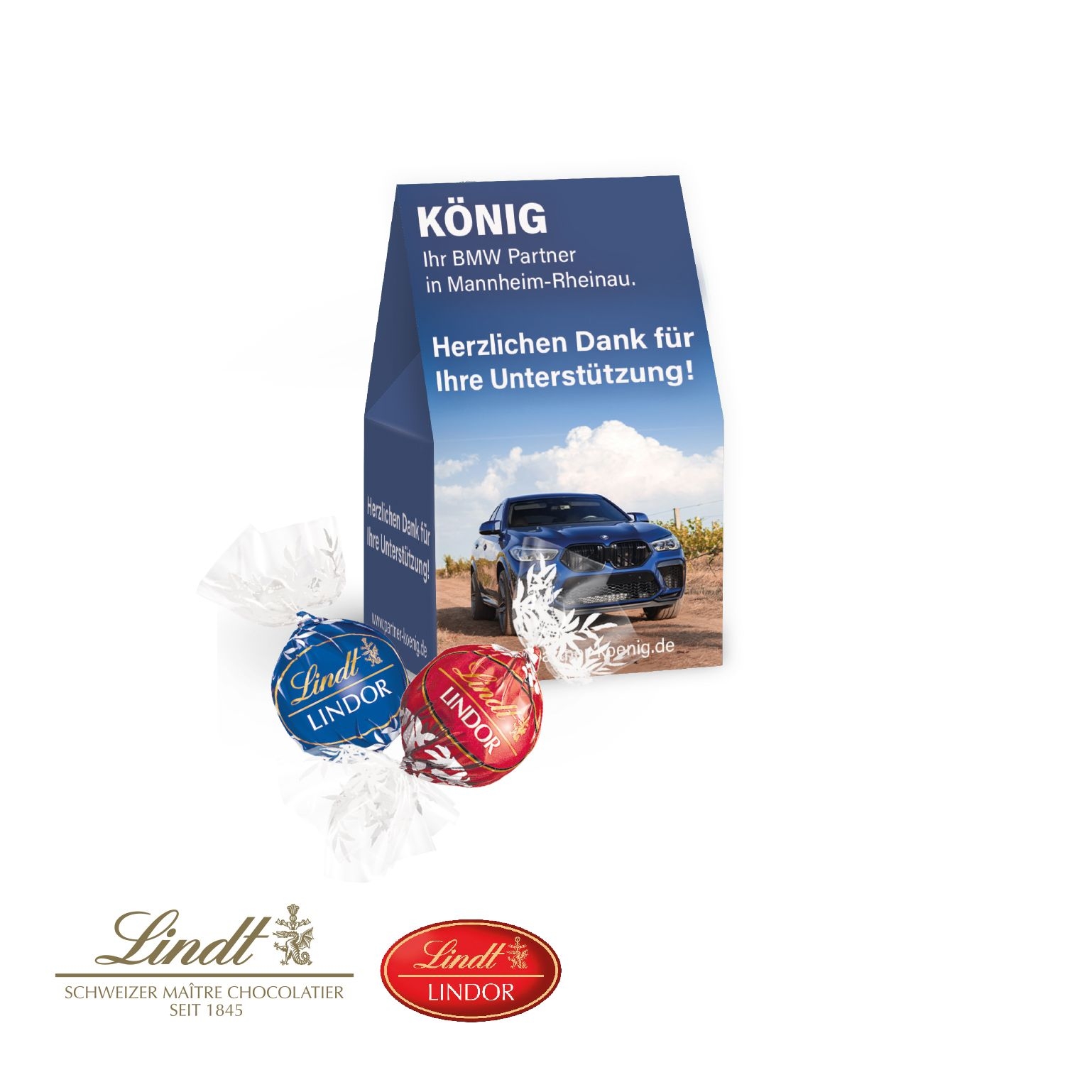 CD91442Werbepraesent Selection Mini mit Lindt Lindor Pralinés