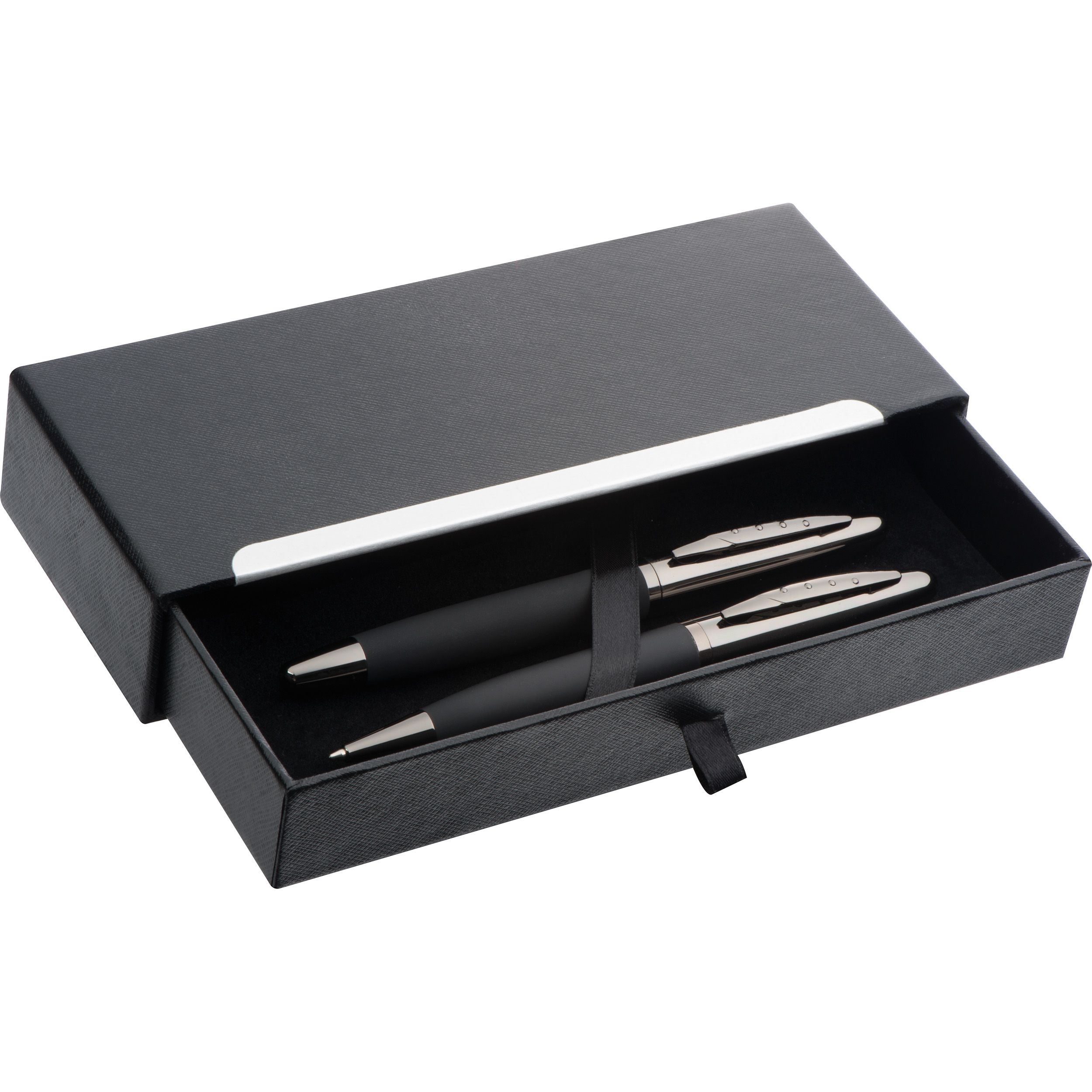 MA13392-03Mark Twain Schreibset aus Metall VALENTIN_ schwarz