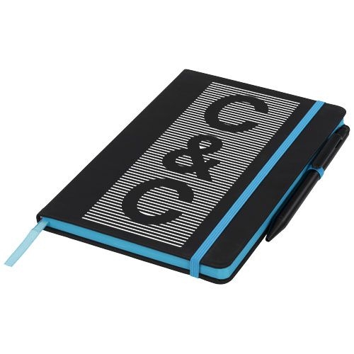 PF210210-1Noir Edge A5 Notizbuch mit farbigem Rand_ schwarz_blau