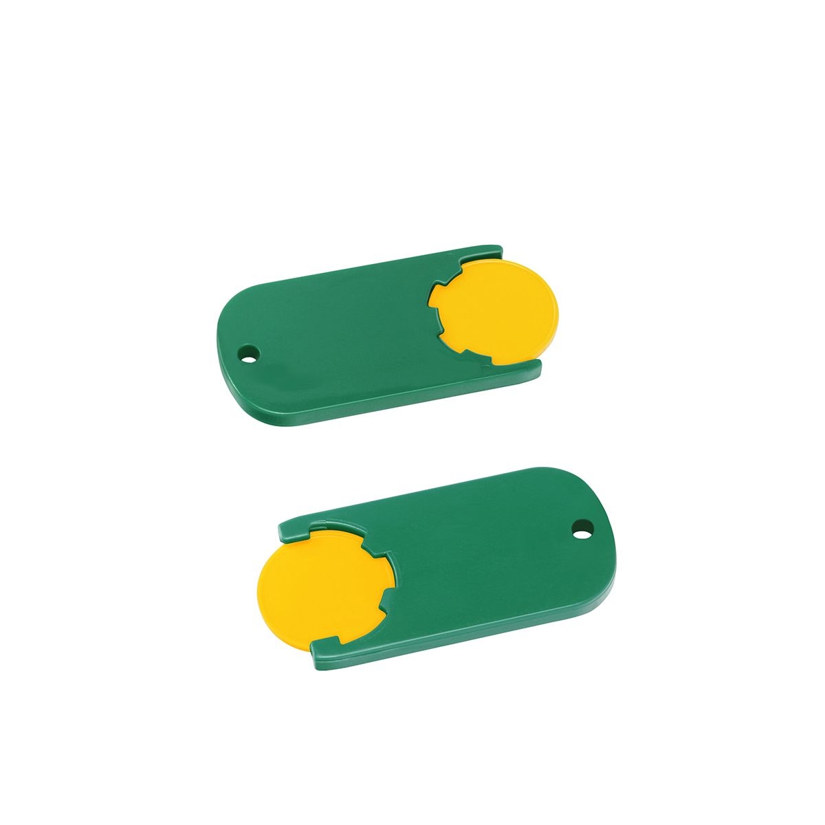 HE7439-4-2Chiphalter mit 1€-Chip _Alpha_ gelb_ gruen HE7439-4-2Chiphalter mit 1€-Chip _Alpha_ gelb_ gruen