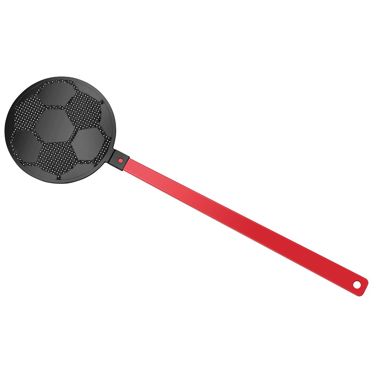 Fliegenklatsche "Fußball", rot, schwarz