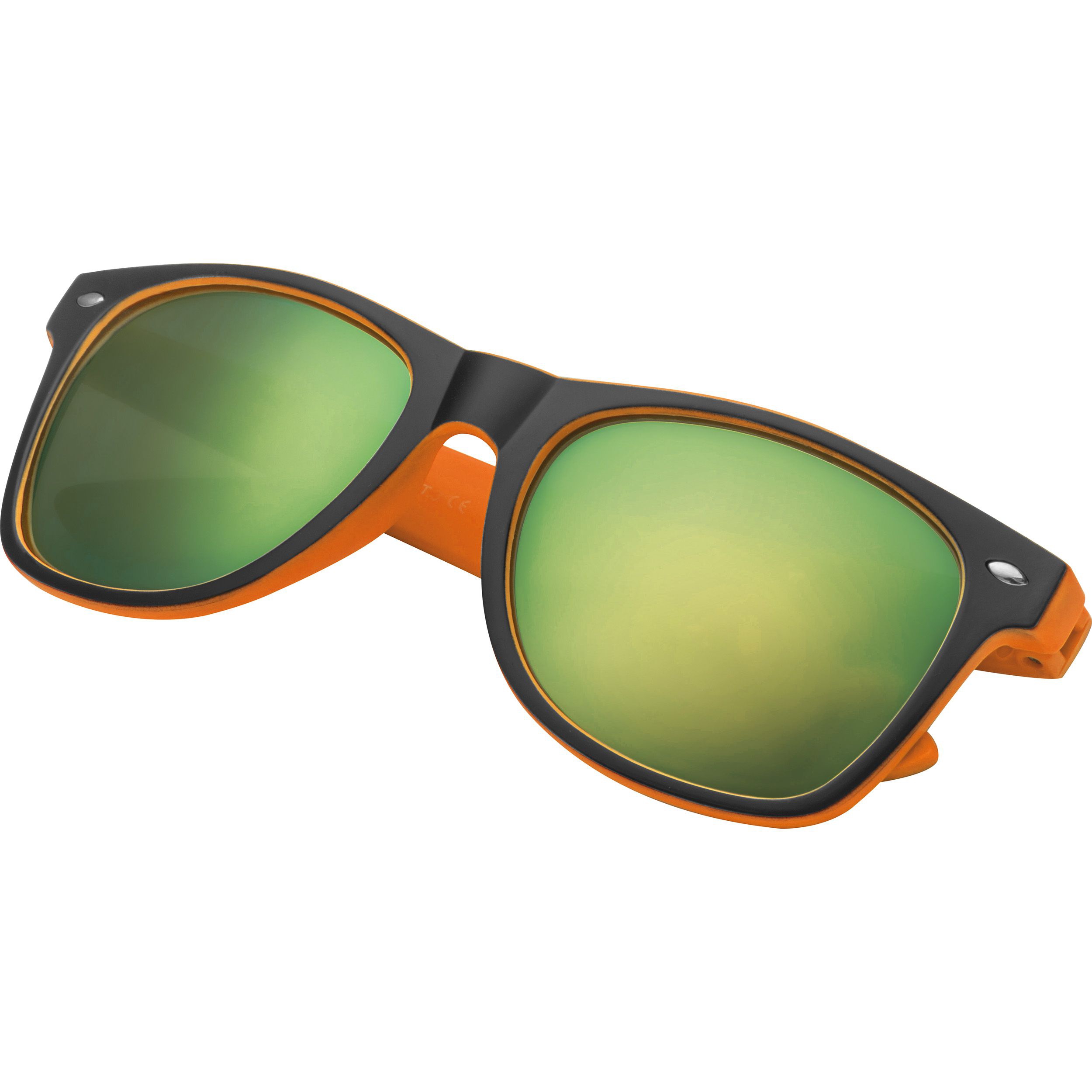 Sonnenbrille aus Kunststoff mit verspiegelten Gläsern, UV 400 Schutz, orange
