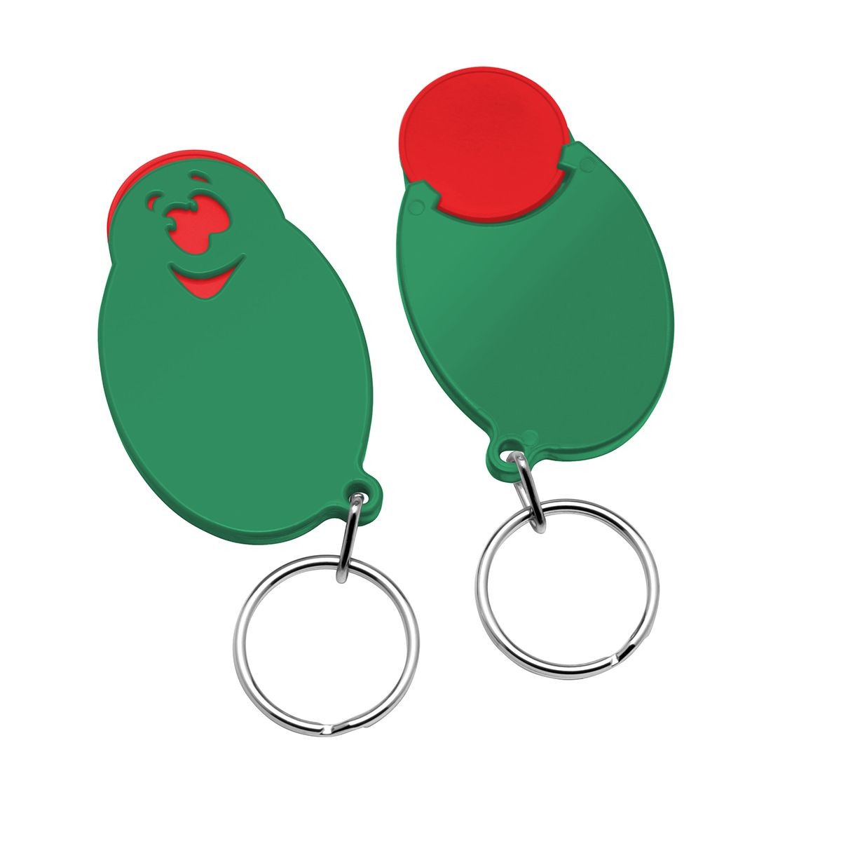 HE7855R-1-2Chiphalter mit 1€-Chip _Gesicht_ rot_ gruen