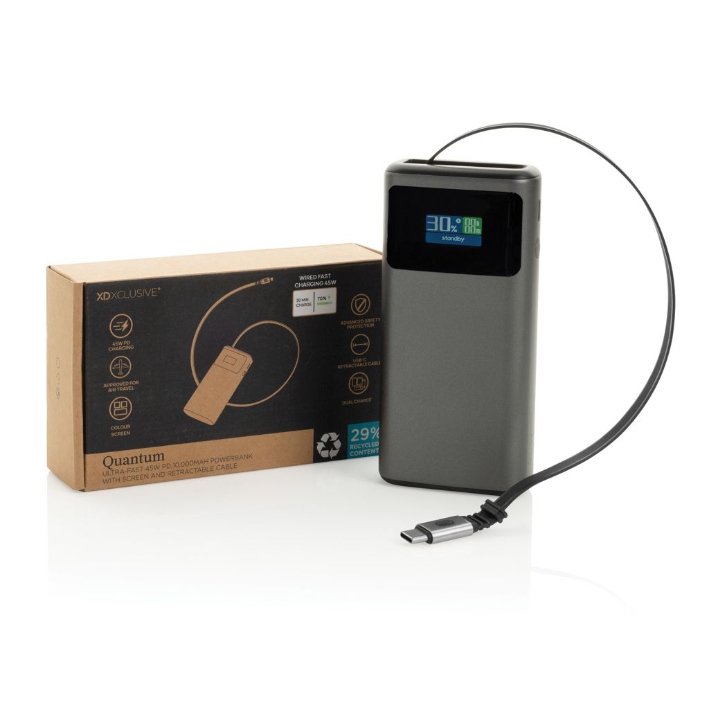 XDP322_79-02Quantum RCS Ultra-Fast 45W 10.000mAh Powerbank mit Display_ grau