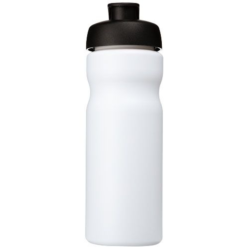PF210685-1Baseline® Plus 650 ml Sportflasche mit Klappdeckel_ weiss_schwarz