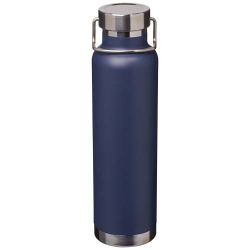 PF100865-4Thor 650 ml RCS-zertifizierte Kupfer-Vakuum Isolierflasche aus recyceltem Edelstahl _ navy