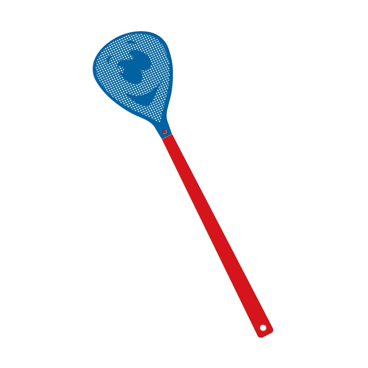 HE7852-1-3Fliegenklatsche _Gesicht_ rot_ blau HE7852-1-3Fliegenklatsche _Gesicht_ rot_ blau