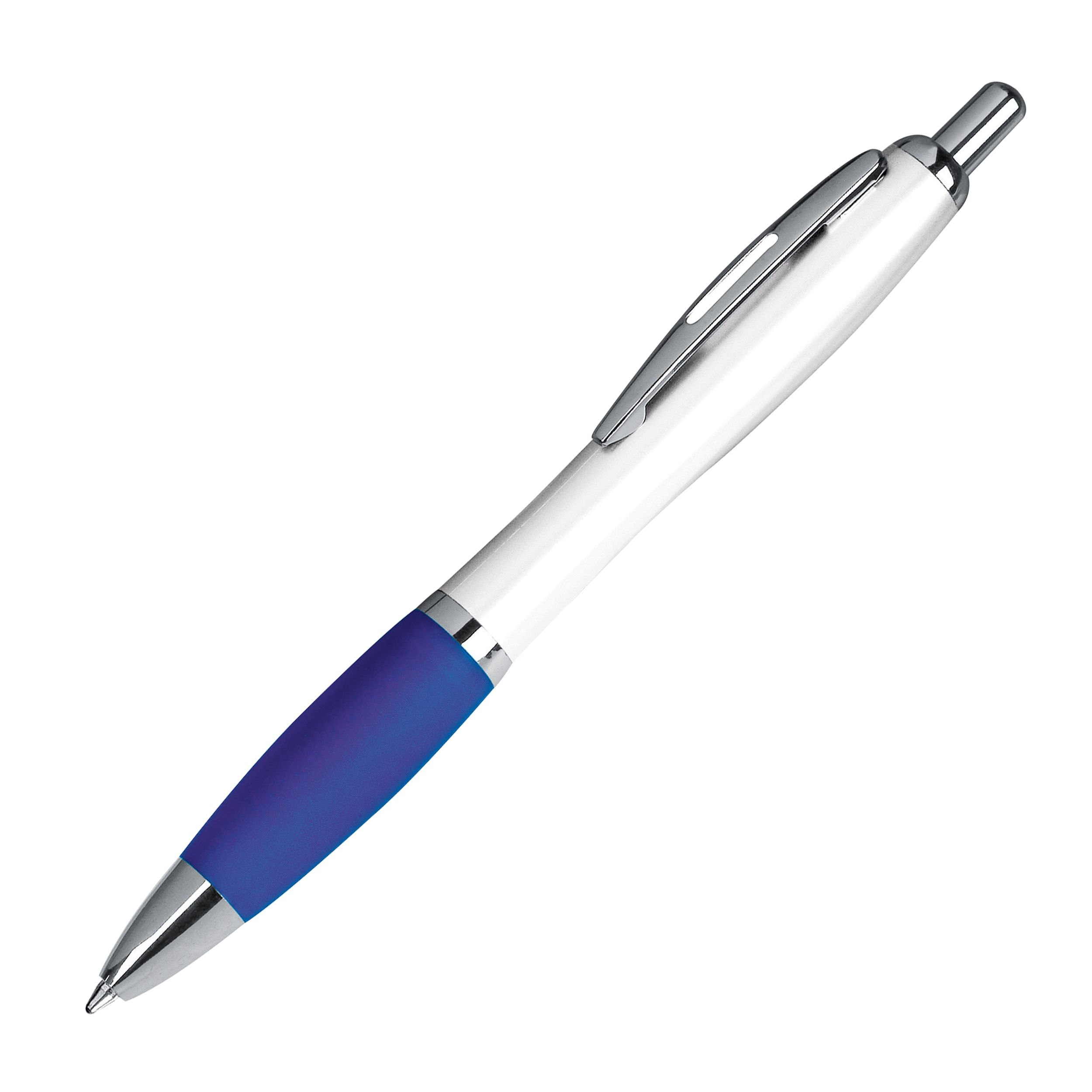 MA11683-04Kugelschreiber mit weissem Schaft _ blau