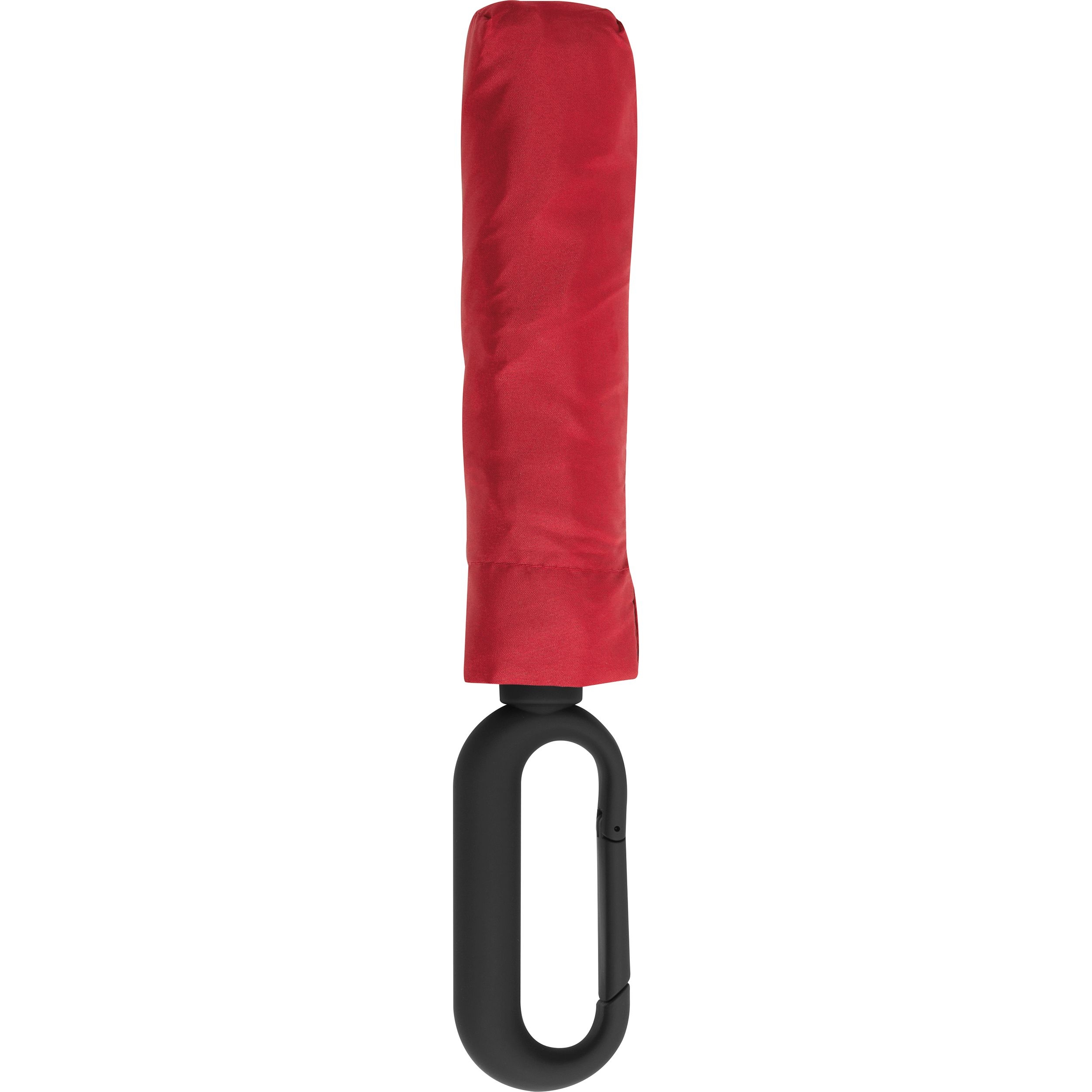 MA40885-05Taschenschirm aus Pongee mit Karabinergriff_ rot