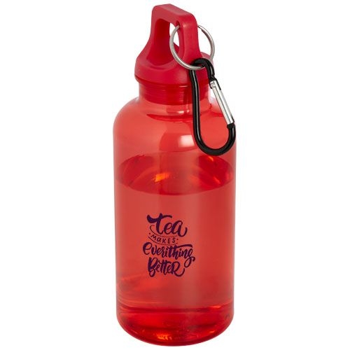 PF100778-2Oregon 400 ml RCS-zertifizierte Trinkflasche aus recyceltem Kunststoff mit Karabiner _ rot