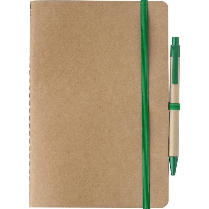 GI1015152-04Notizbuch aus recyceltem Karton _A5_ Theodore_ gruen