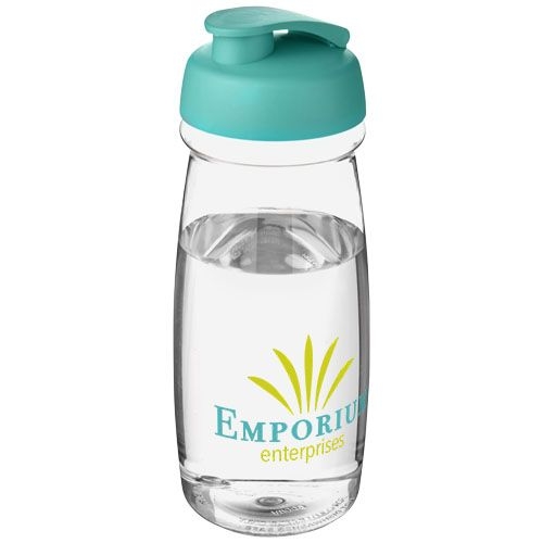 PF210054-21H2O Active® Pulse 600 ml Sportflasche mit Klappdeckel_ transparent_aquablau