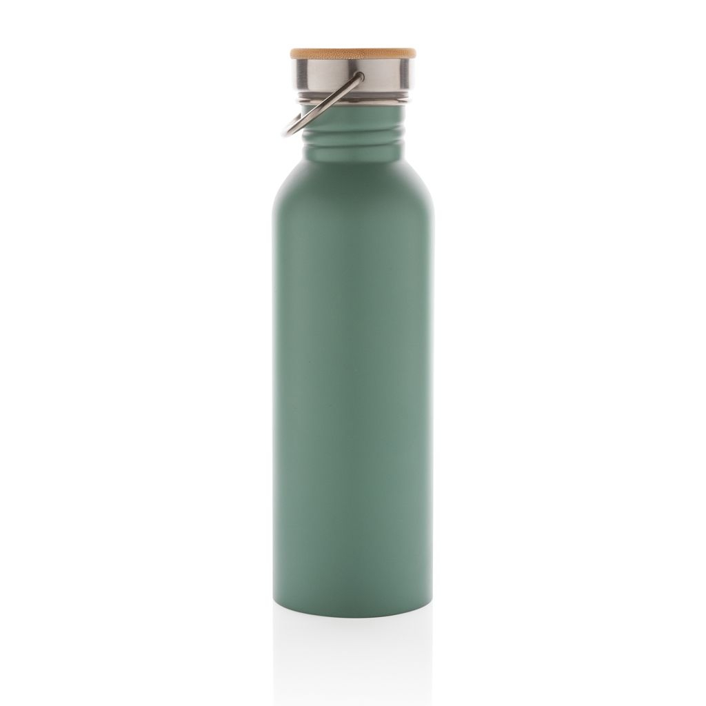 XDP436.83-7Moderne Stainless-Steel Flasche mit Bambusdeckel_ gruen