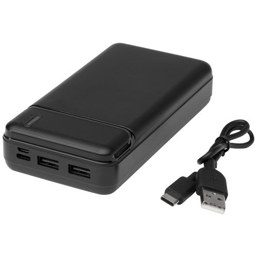 PF124322-1Loop 20.000 mAh Powerbank aus recyceltem Kunststoff_ schwarz