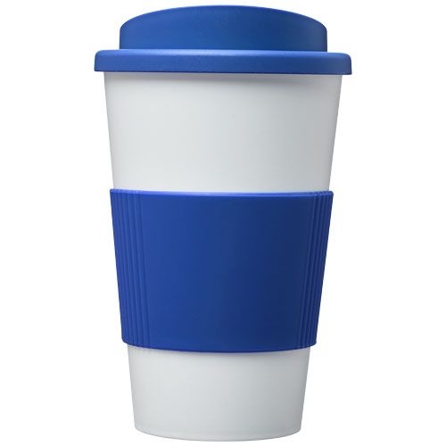 Americano® 350 ml Isolierbecher mit Schutzring, mittelblau,weiß