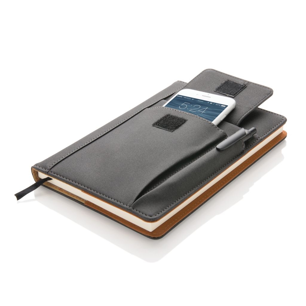 XDP773.07-1Notizbuch mit Telefontasche_ schwarz