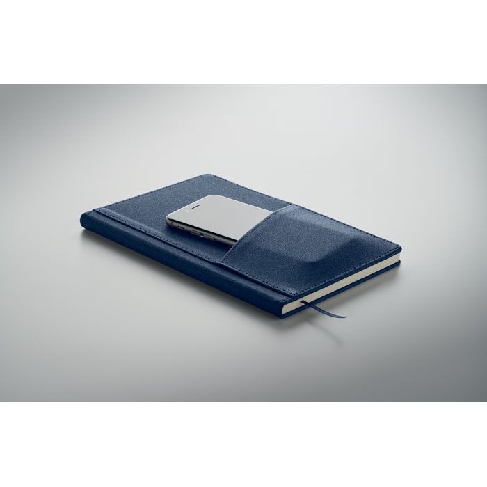 MO2285-04Cinco A5 notebook PU front pocket_ blau