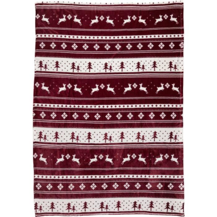 GI8530-10Decke aus 100% Polyester und Flanell Michelle_ Bordeauxrot