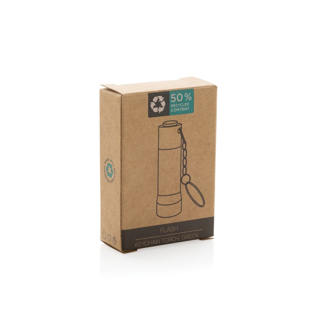 XDP514_04-07Flash Schluesselanhaenger-Taschenlampe aus RCS rec. Aluminium_ gruen