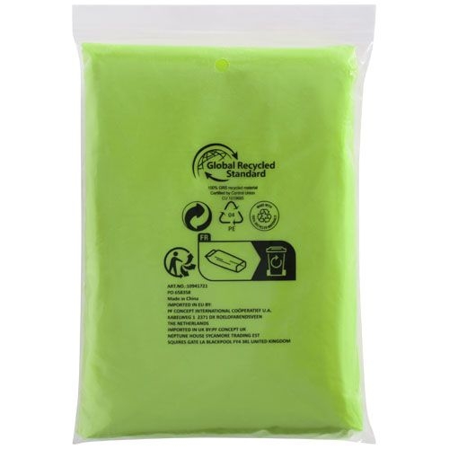 PF109417-5Mayan Regenponcho mit Aufbewahrungstasche aus recyceltem Kunststoff_ limone