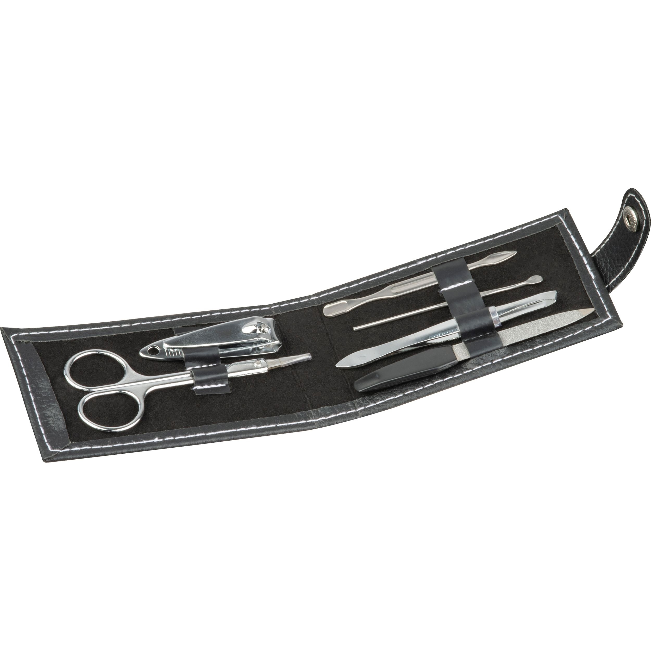 7-teiliges Manikürset im Etui , schwarz
