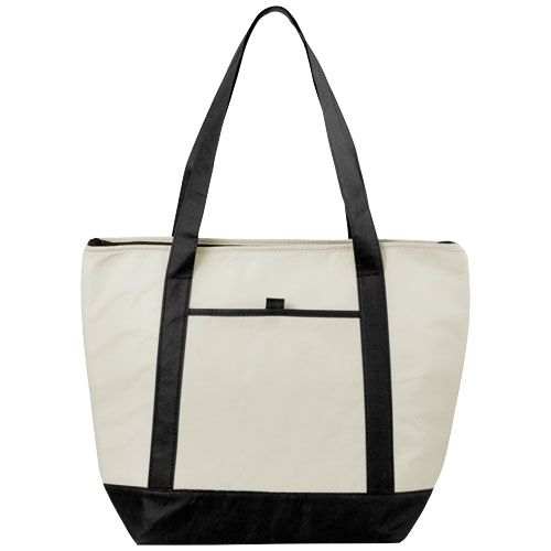 PF120085-1Lighthouse Non Woven Kuehltasche 21L_ natural_schwarz
