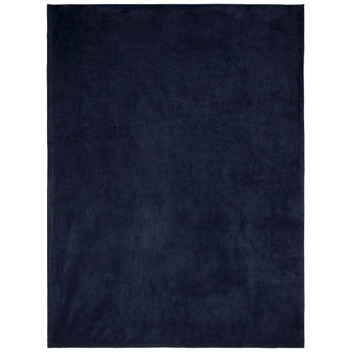Bay Plaid-Decke aus extraweichem Coral-Fleece, dunkelblau