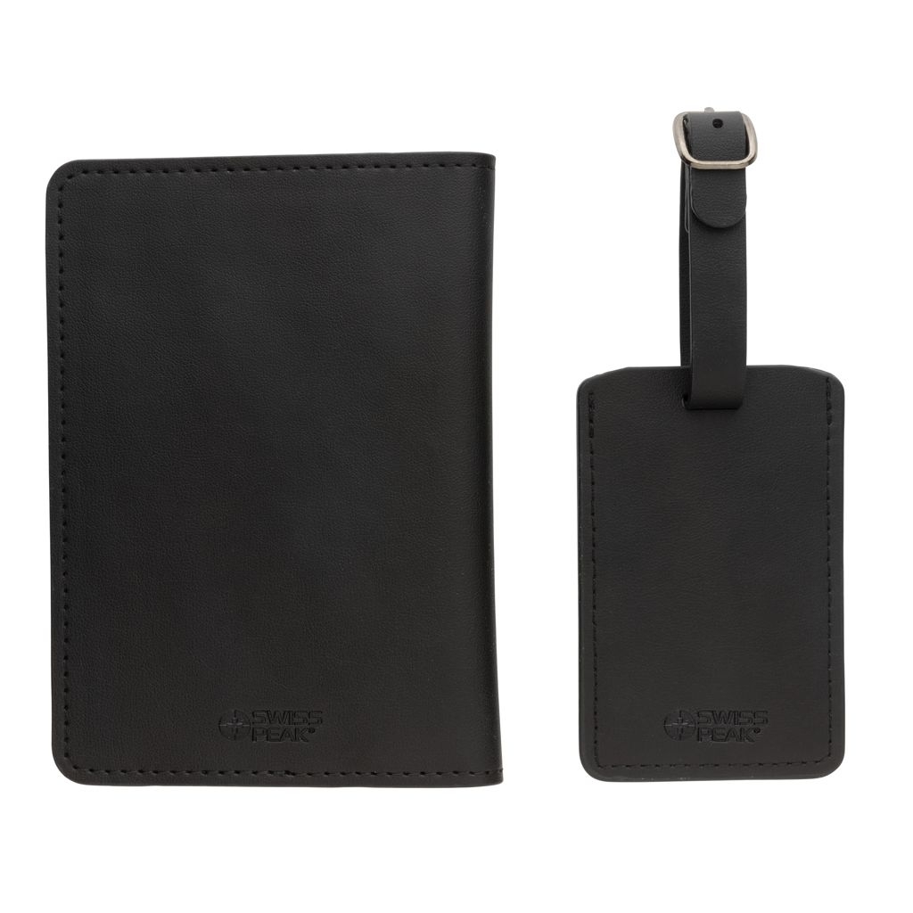 XDP820.73-1Swiss Peak Reise-Geschenkset aus GRS recyceltem PU_ schwarz