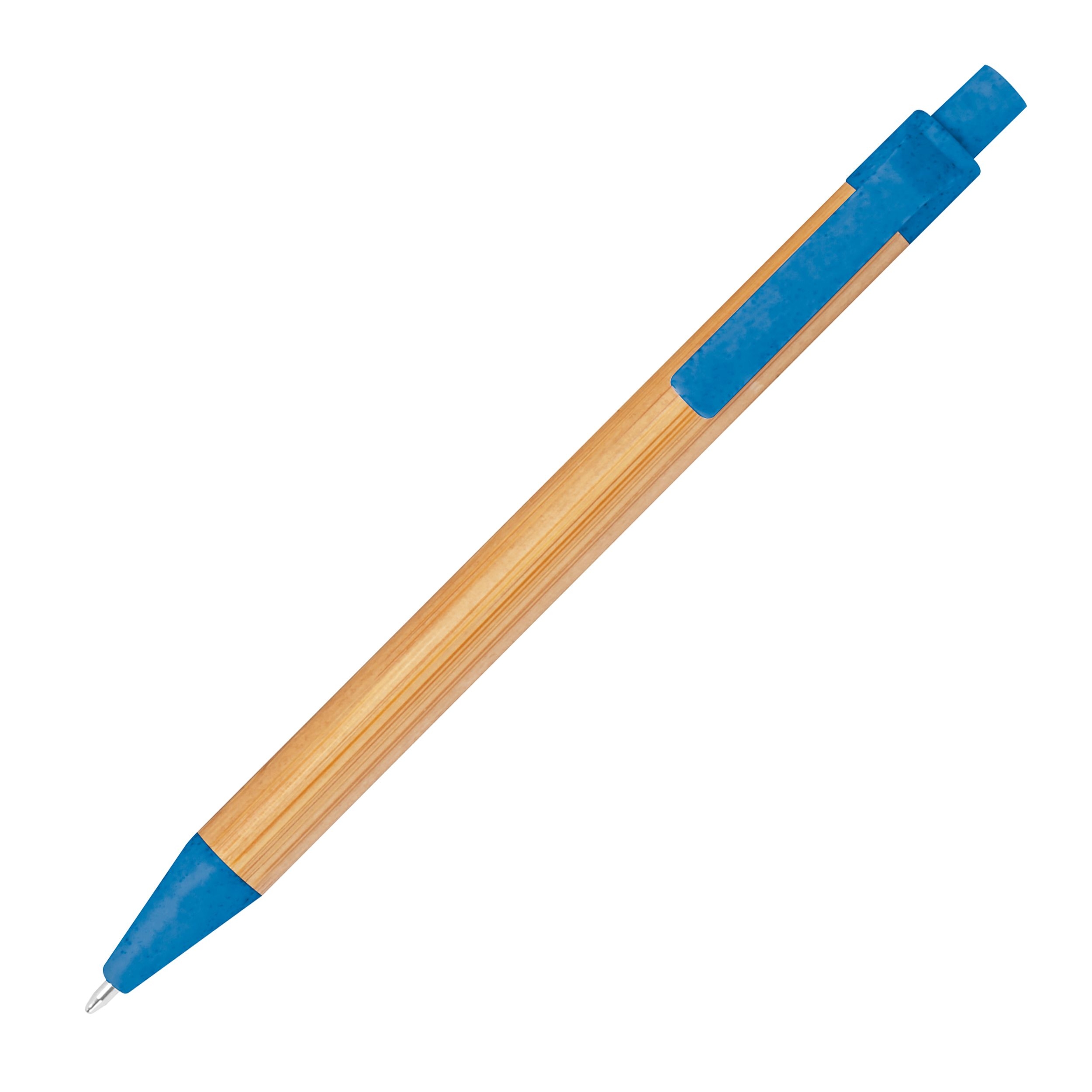 MA13211-04Kugelschreiber aus Weizenstroh und Bambus_ blau
