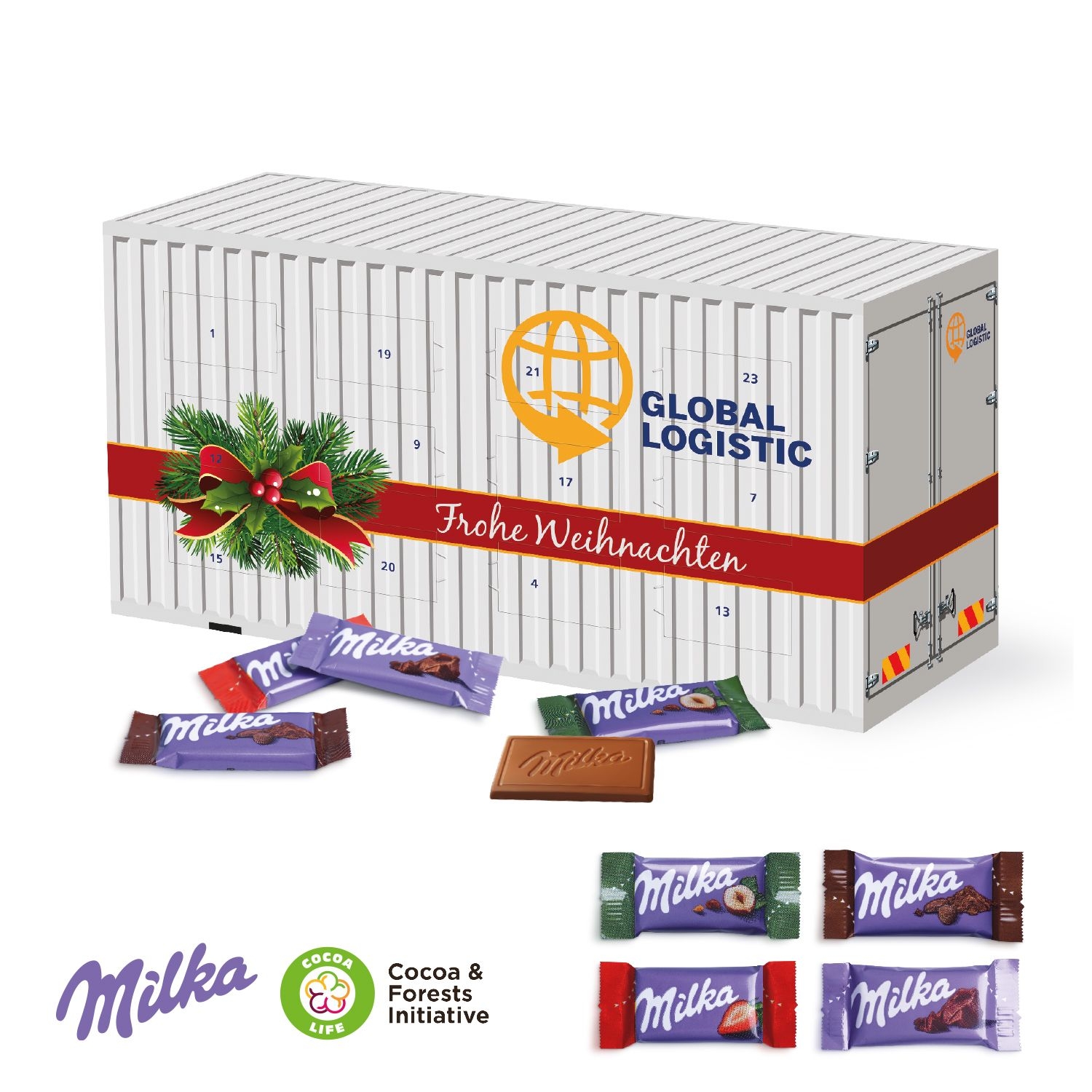 CD951733D Adventskalender _Container_ mit Milka Schokolade