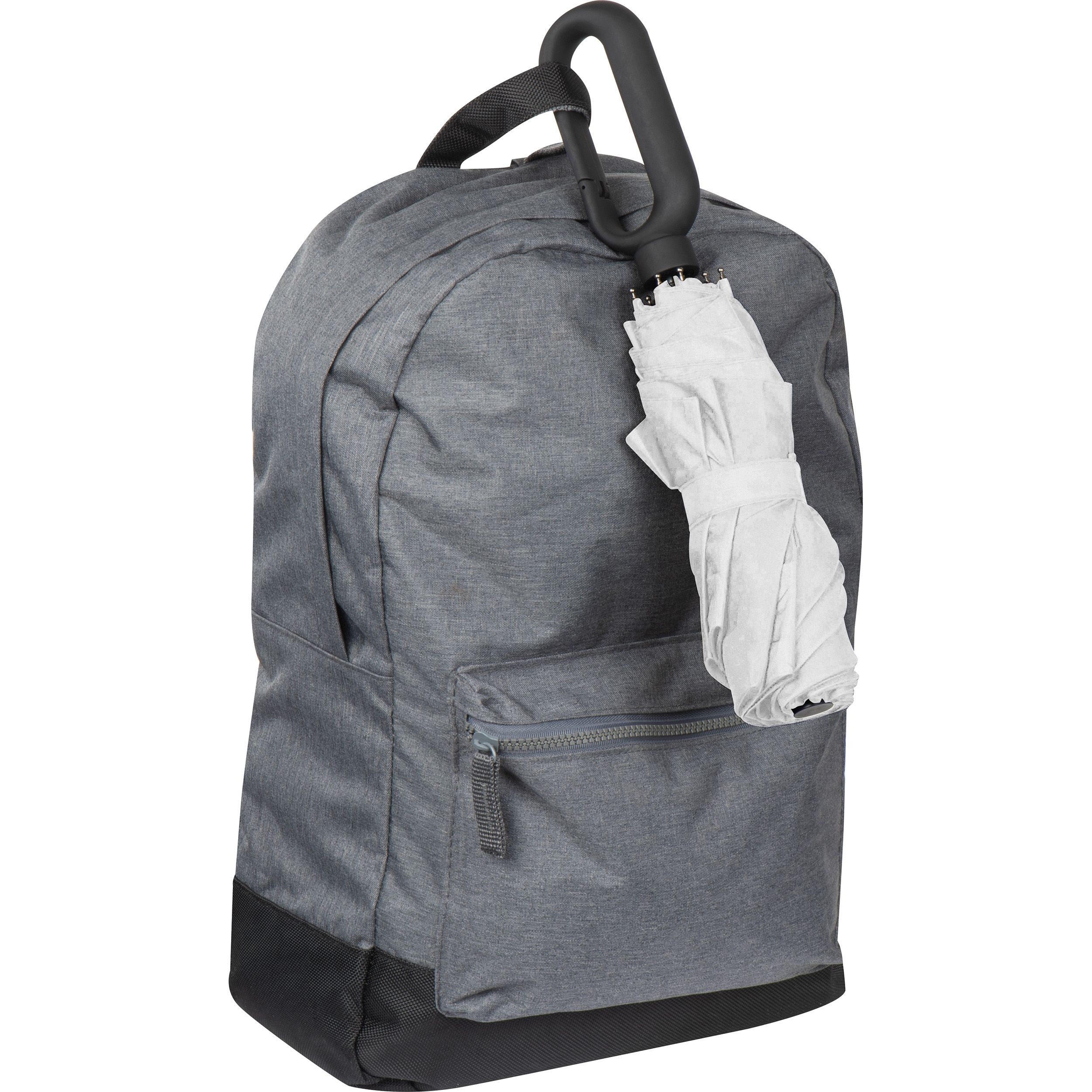 MA40885-06Taschenschirm aus Pongee mit Karabinergriff_ weiss