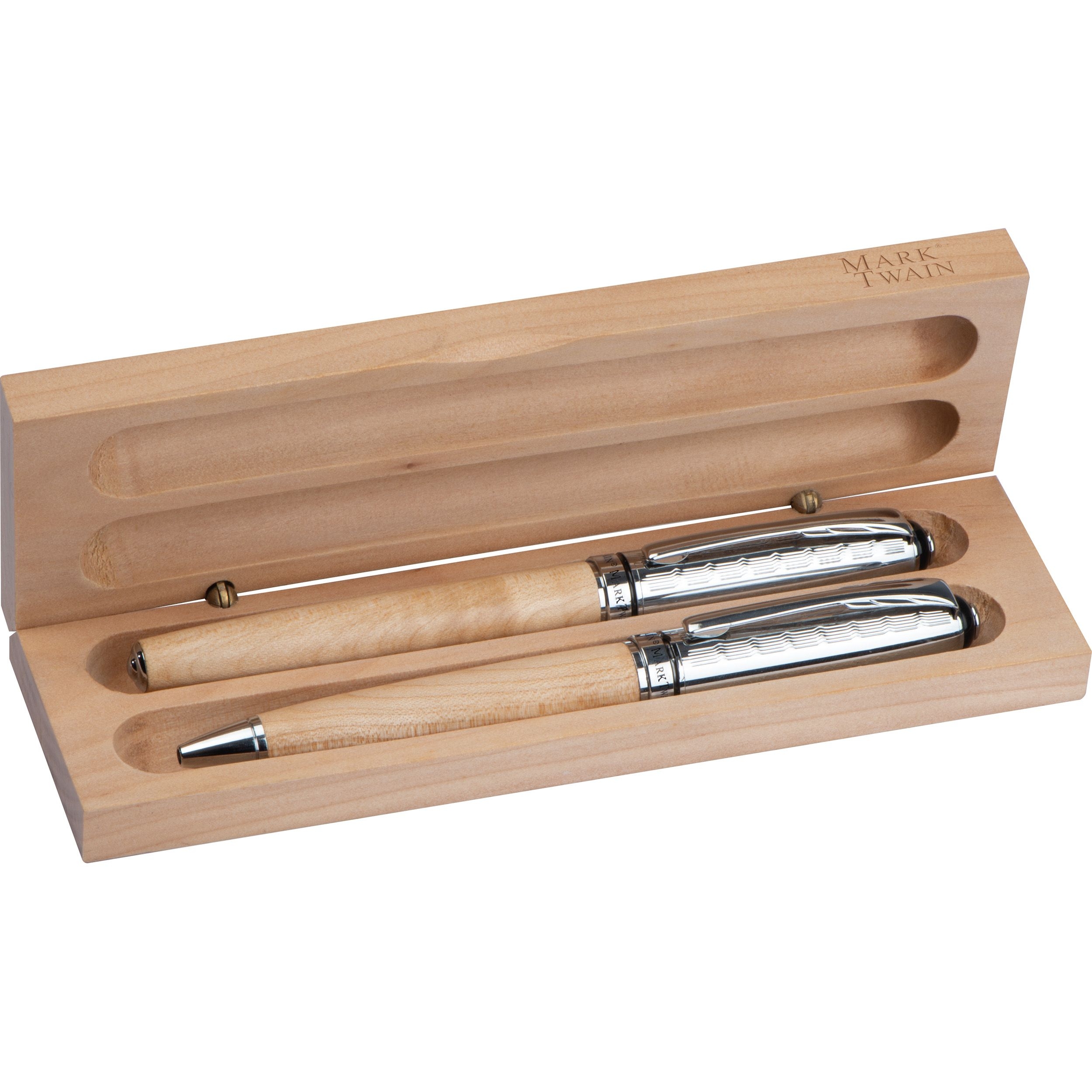 MA12532-13Mark Twain Schreibset aus Holz_ beige