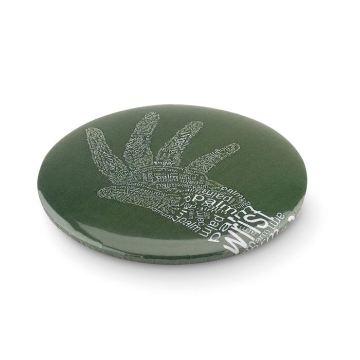MO9335-16Mirror Badge mit Make-up Spiegel_ Mattsilber