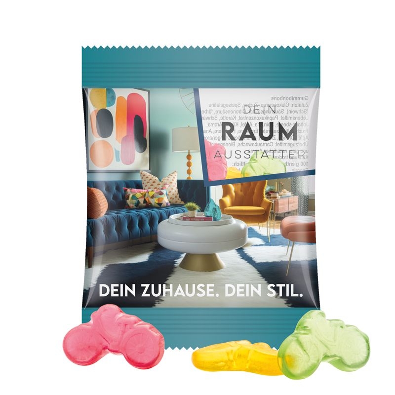 JG10061-18Minituete 10 g Trolli Fruchtgummi Standardformen_ Fahrrad_ transparente Folie
